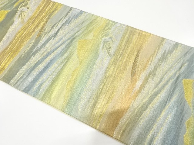 JAPANESE KIMONO / ANTIQUE FUKURO OBI / SILK / WOVEN MOUNTAIN & MIST
